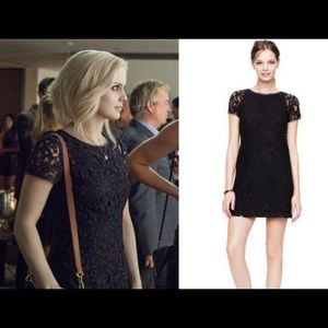 CLUB MONACO Witherbee Black Lace Crewneck Dress 0